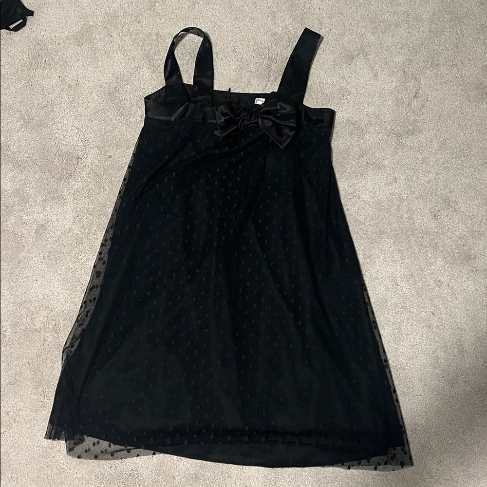 NWT size small necessary objects black textured dress with bow